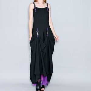 Lip Service Garter Hook Goth Ball Gown Dress L